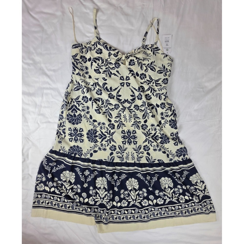 Time and Tru Dress 3X 22 NWT Navy Cream Floral Sundress Cottagecore